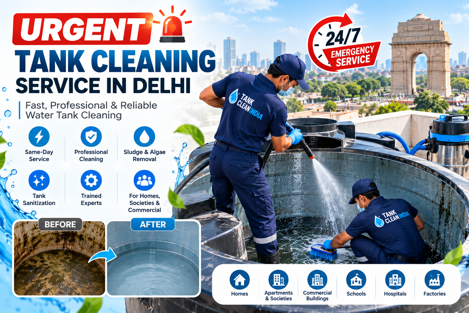 Urgent Tank Cleaning Service in Delhi